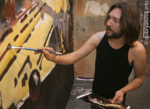 Сергей Шнуров рисует картину, 2009 год. Группа Рубль