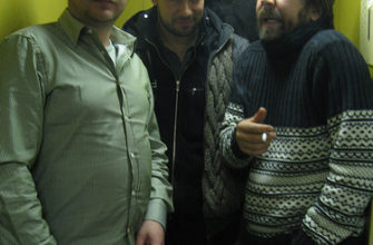 Сергей Шнуров, Андрей Антоненко, Денис Можин — группа Рубль. 2008 год